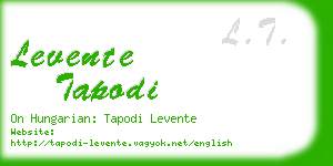 levente tapodi business card